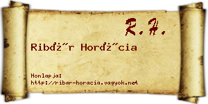 Ribár Horácia névjegykártya